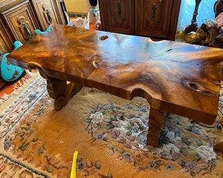Solid Burl Wood Table