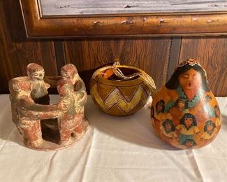 Pottery pieces, Unique art gourd