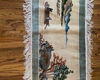 Silk Wool Blend Figural Scene rug