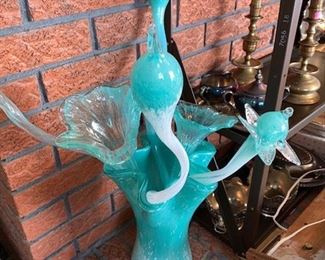 Art Glass Vase and flowers