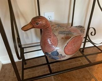 $64 VINAGE LARGE MEXICAN CERAMIC DUCK 