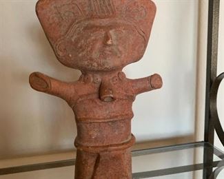 $60 VINTAGE MEXICAN POTTERY STATUE (AZTEC/MAYAN)