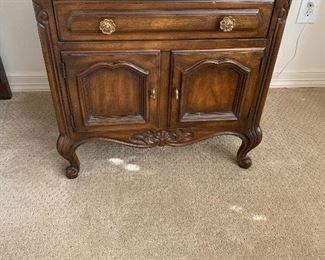$150 DREXEL SOLID WOOD NIGHT STAND WITH DRAWER AND CABINET STORAGE . 2 AVAILABLE