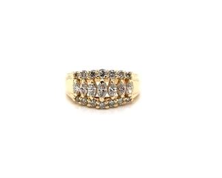~1.00 Carat Diamond Cluster Estate Ring in 14k Yellow Gold; $2750 Retail