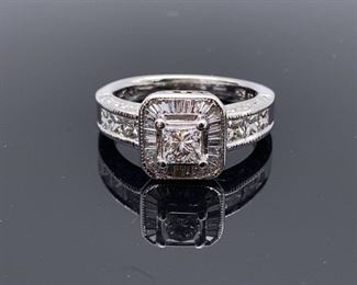Gorgeous High Grade 1.45 Carat Diamond Estate Ring in 14k White Gold; $5800 Retail