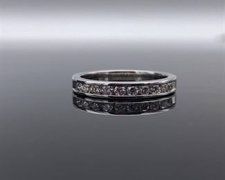 Diamond Channel Set Estate Band / Ring in 14k White Gold; $1800 Retail