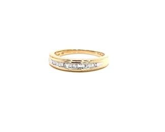 Fine Channel Set Diamond Baguette Estate Band / Ring in 14k Yellow Gold; $1650 Retail