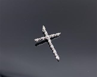 Diamond Cross Pendant in 14k White Gold; $2275