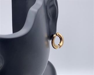 Ladies Upscale Diamond Huggie Earrings in 14k Yellow Gold; $1399