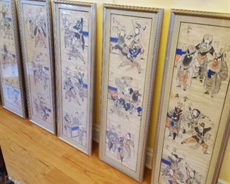 Antique Chinese story panels