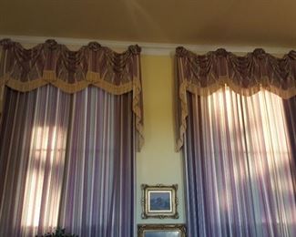 Moire draperies and toppers