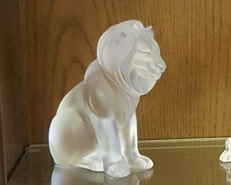 Lalique Bamara Lion, 8"