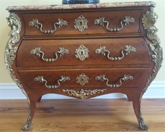 Antique French chest, figural ormolu