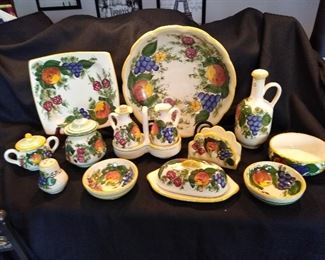 Hand-painted Italian pottery.  Additional pieces can be purchased at Coppola Art Imports.  