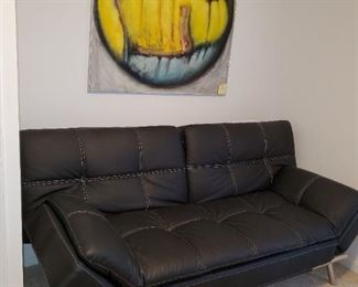 black futon VG, abstract oil painting 