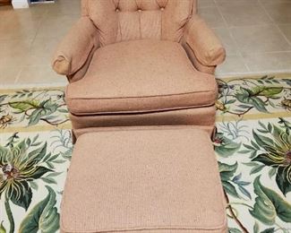 tufted arm chair and ottoman