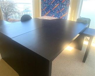 Two L-shape desks (pushed up together to make one large unit), priced separately