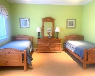 Set of twin beds and dresser by Broyhill