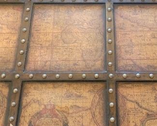 Interesting coffee table (with a map pattern) 45” square by Pulaski