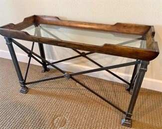 Glass top console table