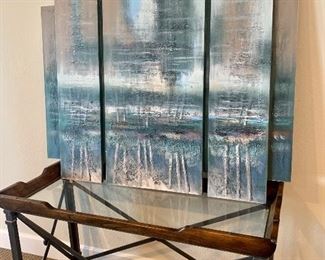 Glass top console table