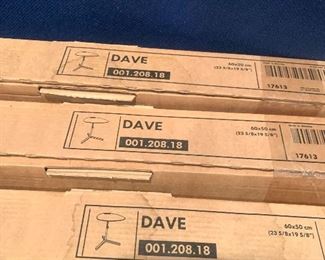 New in box, side tables