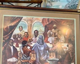 “Black Last Supper” by Cornell Barnes framed print