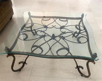 Glass top coffee table 42” square