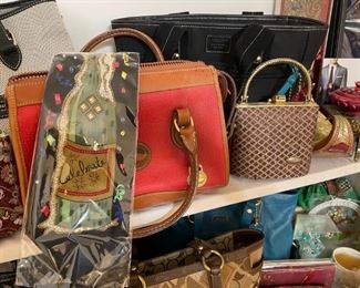 DOONEY BOURKE PURSE AND EVEN PURSE AND ANOTHER HANGING ART NECK TIE