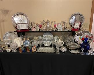 SILVER PLATE, CRYSTAL AND CHINA