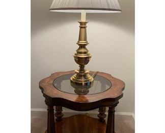 Gordons Furniture Co Glass Center Table and Lamp