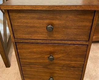 Rustic Oak Mobile File Cabinet