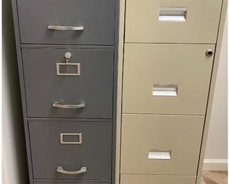 Two Metal Filing Cabinets