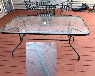 Large glass top party table!