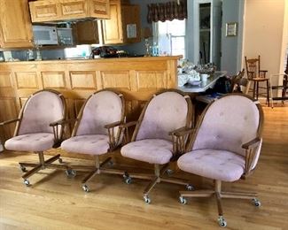 Four rolling chairs