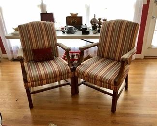 Two straight back chairs
