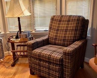 Lamp table, La-z-Boy recliner