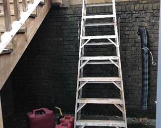 Ladder and gasoline containers