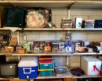 Shelves are loaded in the basement!