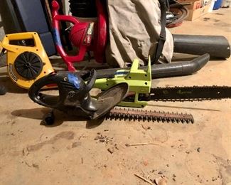 Toro Ultra blower Vac, Poulan Patriot EL-14, Black and Decker trimmer