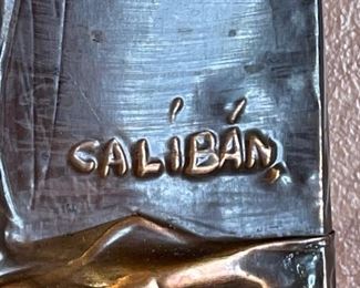 Caliban Chile Hammered Copper Ship Art 12x23in