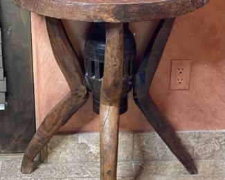 Rustic Reclaimed Wood Half Round Table 27x25x12in HxWxD