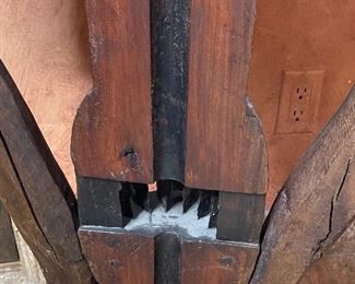 Rustic Reclaimed Wood Half Round Table 27x25x12in HxWxD