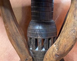 Rustic Reclaimed Wood Half Round Table 27x25x12in HxWxD