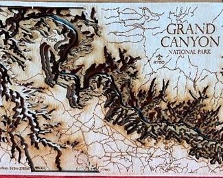 Grand Canyon 3d Wood Topographic Map 6x12in