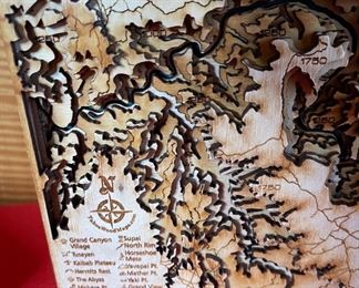 Grand Canyon 3d Wood Topographic Map 6x12in