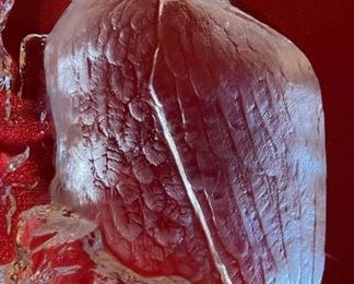 Matts Jonasson Owl Crystal Glass Sculpture Signed 6x5.25x1.5in HxWxD