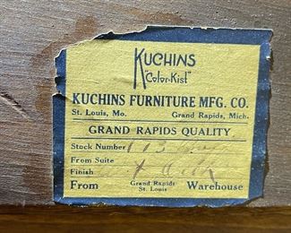 Antique Kuchins Furniture Oak Sideboard Cabinet 38x50x17in HxWxD