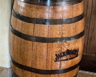 Jack Daniels No 7 Oak Whiskey Barrel Original 35in H x 24in diameter at widest point