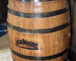 Jack Daniels No 7 Oak Whiskey Barrel Original 35in H x 24in diameter at widest point